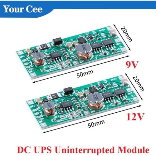 DC UPS 5V-12V to 9V 12V 1A Uninterrupted Charging Module 18650 Lithium Battery Boost Step Up Power Supply Voltage Control Board