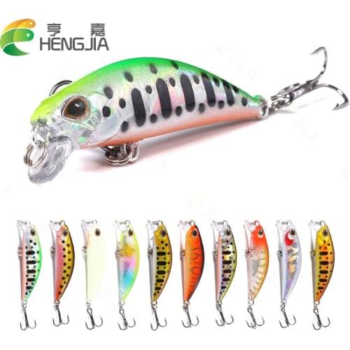 HENGJIA Minnow Fishing Lure Laser Hard Artificial Bait 3D Eyes 5cm 5g Fishing Wobblers Pike Carp Bait Crankbaits Fishing Tackle