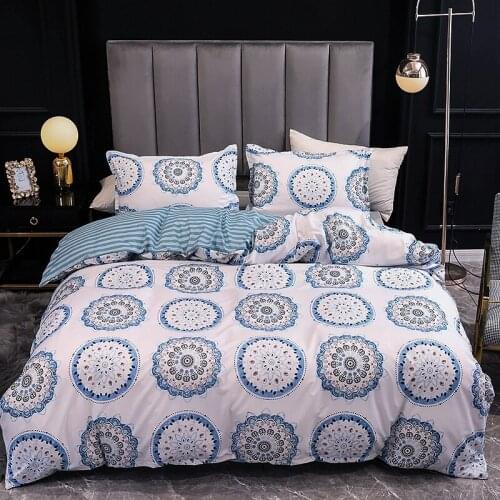 Luxury Modern Reactive Printing Quilt Cover Pillowcase 3pcs Duvet Cover Bedding Set Single Double Queen King Size for Home Hotel