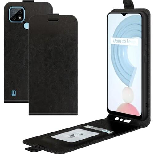 Luxury Up And Down PU Leather Back Cover Case For Realme 8 7 Pro GT Neo C21 C25 C11 2021 C12 C15 C17 7i Flip Protective Case