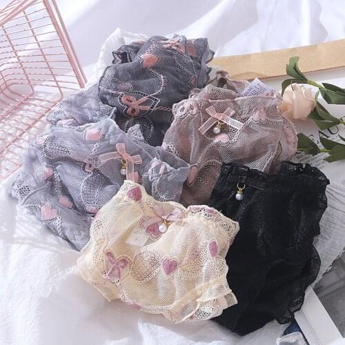 Sweet Underwear Women Ladies Japanese Sexy Lingerie Cute Transparent Lace Panties Briefs Female Kawaii Lolita Panty Thongs New