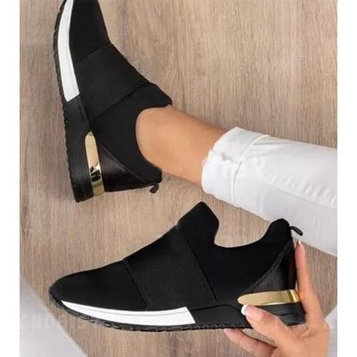 Zapatillas 2021 Breathable Mesh Casual Sports Shoes Platform Flats Light Wedge Sneakers Woman Vulcanize Shoes Zapatillas Mujer