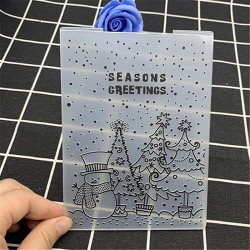Forest potted Christmas tree snowman embossing board manual embossing DIY creative mold