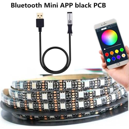 Mini Bluetooth 5V USB LED Light Strip 5050SMD 60LEDs/M RGB Lamp Tape Ribbon Lights for Desktop TV backlight strip 1M 2M 3M 4M 5M