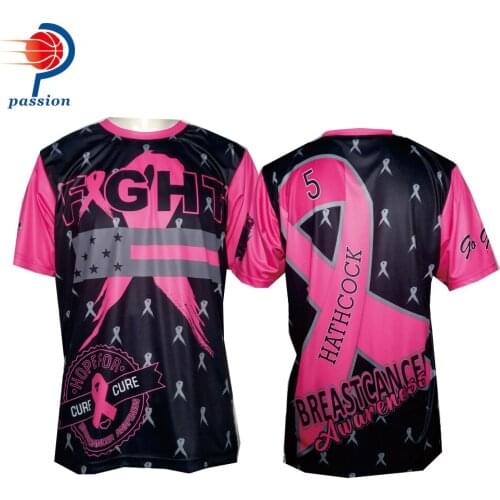 MOQ 5 pcs $25 Each Custom Pink Color Crew Neck Softball Team Jerseys