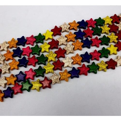 Turquoises Beads Howlite Multi Color Pentagram Shape Beads,Loose Beads