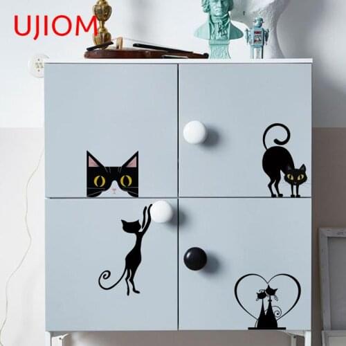 UJIOM Lovely Cat Decals Personalise Bathroom Bedroom Decor Wallpaper Living Room Decor Bedroom Accessories Vinyl Wall Stickers