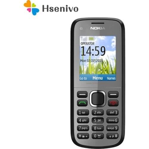 C1-02 Nokia original unlocked C1-02 One sim card mobile phones GSM bar cellphones one year warranty refurbished