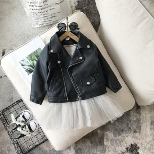 2020 new wholesale girls leather coat autumn full sleeve girls jacket 2-7t YC91