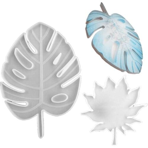 New Maple Leaf Silicone Candle Holders Molds Palm Epoxy Resin Molds Cup Mat Pad Casting DIY Coasters Mould Jewelry Making Tools
