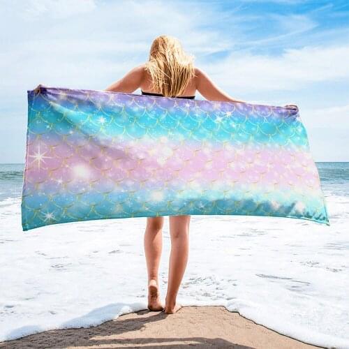 Top Brand Quicky-Dry Microfiber Sport Towel Bigini Cover-up Towel Rainbow Purple Pink Blue Pretty Towel Soft Bath Beach Towel
