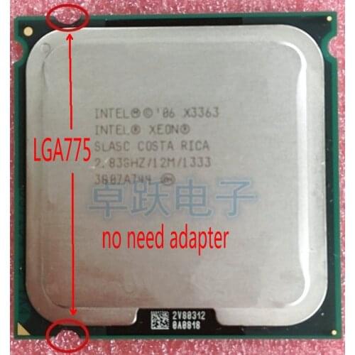 INTEL XEON X3363 2.83GHz/12M/1333Mhz/CPU equal to LGA775 Core 2 Quad Q9500 CPU,works on LGA775 mainboard no need adapter