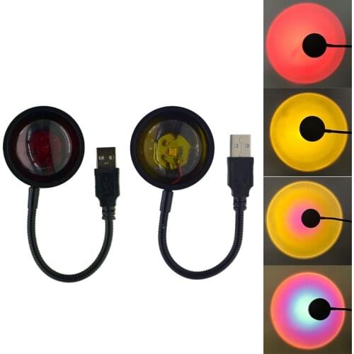 Sunset Projection Aesthetic Lamp USB Photography Background for Home Living Room Bedroom Decoration Car Interior Lamp