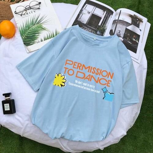 Bangtan Boys Permission To Dance We Don’t Need To Worry Cause When We Fall We Know How To Land Print Summer Women Cotton T Shirt