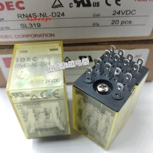 Relay rn4s-nl-d24 24V replaceable ry4 relay with lamp