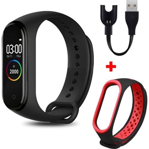 M4 Smart Bracelet Color Screen Smart Band Sport Fitness Pedometer Blood Pressure Wristband Walk Step Counter Men Women Watch