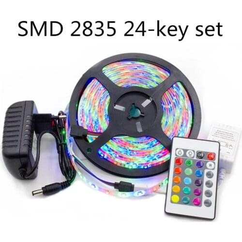 SMD 2835 LED strip light IR 24 key DC 12V RGB lights tape waterproof LED light Party neon 5 meters 300LEDs/roll 5m 10m 15m set