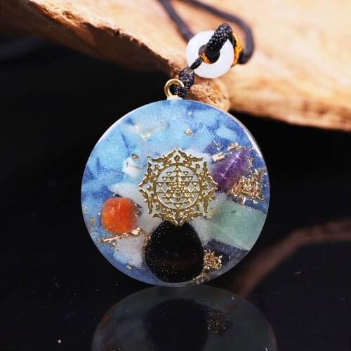 Luminous Orgonite Pendant With Copper Scraps Crystal Energy Stone Healing Pendant For Emf Protection