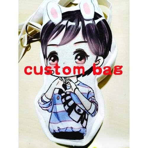 Custom lanime shape print waterproof school shopper canvas bag tote bag