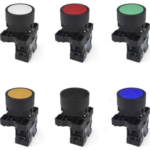 XB2 - Ea31 Ea42 Zb2-be101c 102c 22mm Instantaneous Flat Button Switch 1no 1nc 10A Self Return Power Starter Switch Red Green