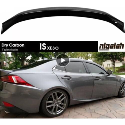 Real Dry Carbon Fiber High Kick Rear Trunk Spoiler wings for Lexus IS Sedan XE30 4-Door Artisan Style 2014-2020 car accessories