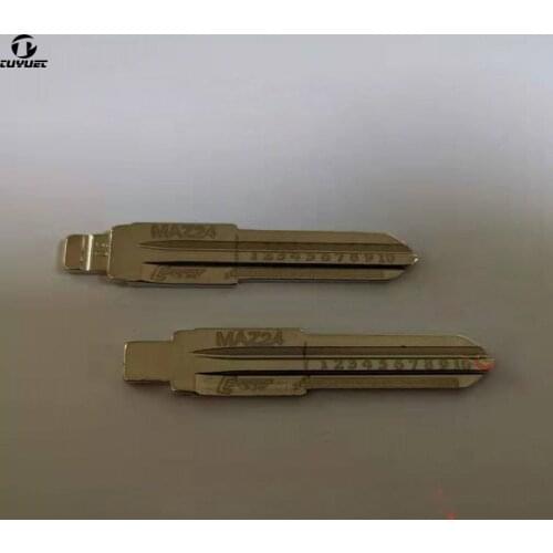 NO.09 MAZ24 Engraved Line Key Blade Uncut Blank Scale Shearing Teeth Double Groove Key Blade 9