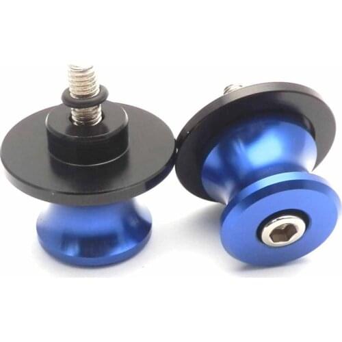 2Pcs Motorcycle CNC Aluminum Swingarm Spools Slider Stand Screws M6 For Yamaha KAWASAKI Gold Silver Blue Red Black