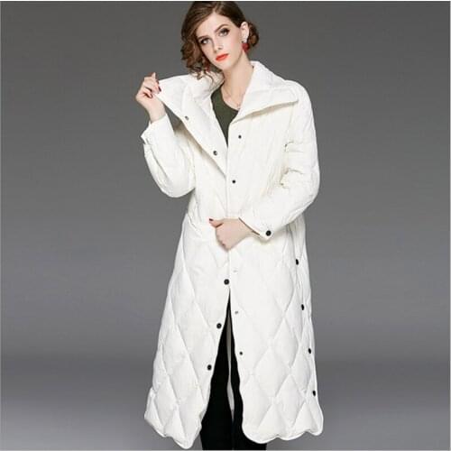 2020 Women long Down Jacket white color Winter Down Coat Female Parkas Ladies Clothes 90% Duck Down Jackets Outwear coats black