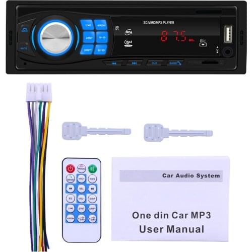 12V Car Bluetooth MP3 Player 87.5-108Mhz FM Radio U-Disk/TF Card/AUX-In/Bluetooth Connection Audio Player 1-Way Audio Output
