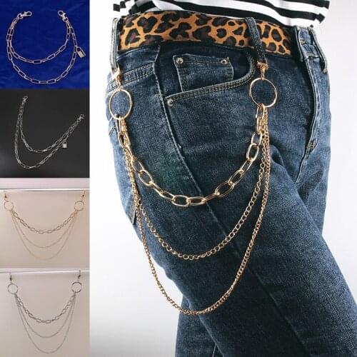 Unisex Alloy Punk Pants Waist Chain Key Chain Padlock Ring Wallet Jeans Hip-Hop Trendy Accessories Fashion Trendy Accessories