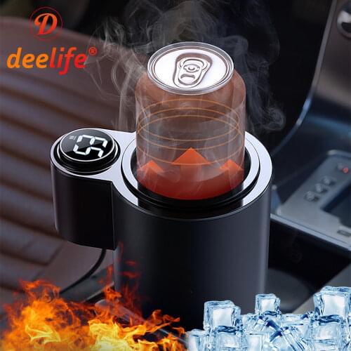 Deelife Car Heating Cooling Cup 12V 2-In-1 for Auto Beverage Coffee Milk Warmer Drink Cold Mug