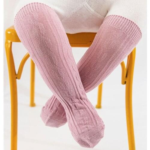 0-5Y Kids Stripe Solid White Double Needle stockings for Boys Toddlers Newborn Infant Baby Girls Knee High Long Cotton Socks