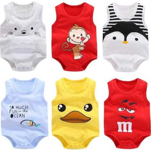 New Baby Sleeveless Romper Penguin Body For Newborn Babys Summer Newborn Body suit 100% cotton Baby Girl Summer Clothes