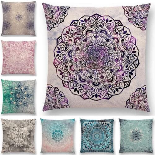 Hot Sale Dreamy Rainbow Boho Desert Flower Gorgeous Mandalas Starlight Fantasy Sky Prints Cushion Cover Sofa throw Pillow Case