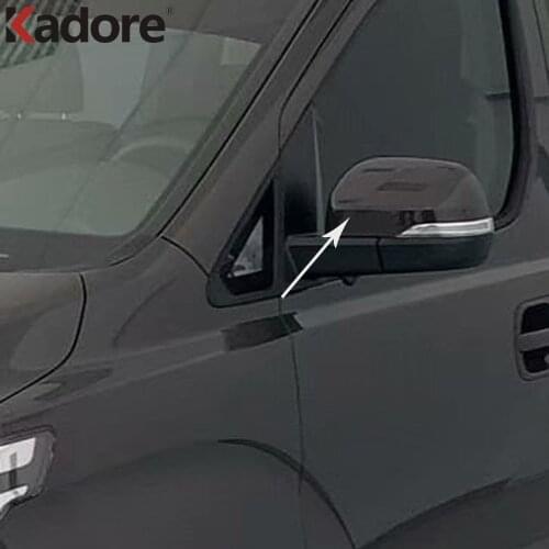 For Hyundai Grand Starex H-1 i800 2018-2020 Chromed Carbon Fiber Side Door Rearview Mirror Cover Trims Car-styling Accessories