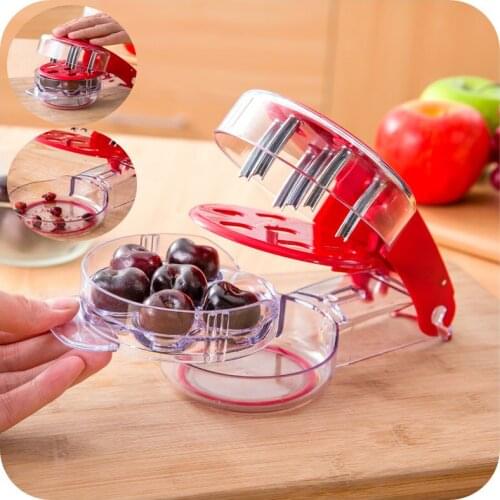 6 Hole Cherry Tool Corer With Kitchen Gadgets Tools 6 Cherries at Once Professional Cherry Stone Remover with Pits