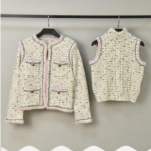 Korean Style Fashion Womens High quality knitted jackets Hot Fashion O-neck cardigans Top C873