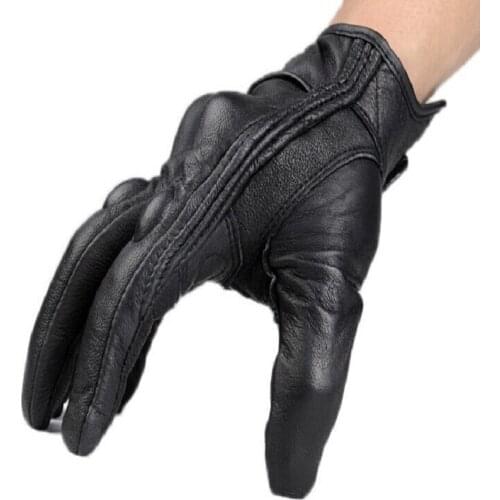Unisex leather motorcycle gloves bike riding gloves off-road windproof warm gloves