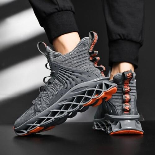 Mens Running Knit Breathable Sports Shoes Fashion Sneakers Mesh Athletic Man Gym Walking Shoes Tennis Blade Jogging Run Sneaker