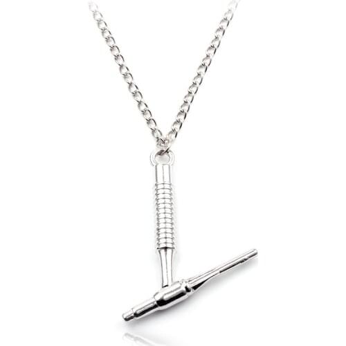 Maxi Creative Silver Color tig torch Necklaces & Pendant Torch Gift for Men Women Fashion Jewelry Simple Chain Necklace