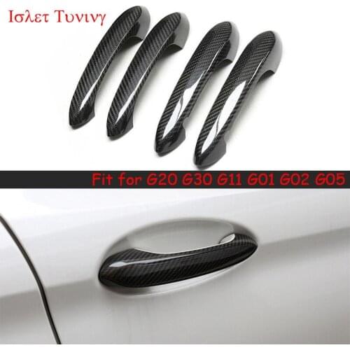 4pcs/Set Carbon Fiber G30 G20 Door Handle Cover for BMW 3 5 7 X3 X4 X5 G11 G01 G02 G05 Handle Shell Trims 2018 2019 2020