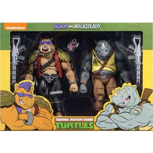 NECA Teenage Mutant Ninja Turtles Bull Head Pork Noodle PVC Model MICHELANGELO DONATELLO Action Figures Collection Toy Gift