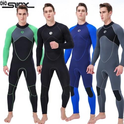3MM Neoprene Wetsuit Men Diving suit Deep water spearfishing surfing snorkeling Wetsuit winter swimsuit Full Body one piece set