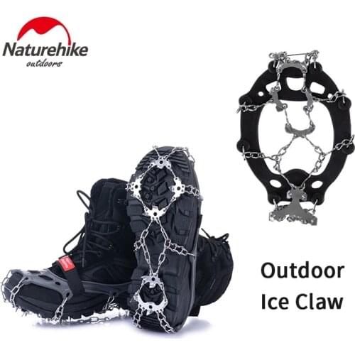 Naturehike Non Slip Climbing Crampons Cleats Shoe Cover Ice Gripper For Spikes Hiking Winter Manganese Steel Outdoor Cleats Shoe
