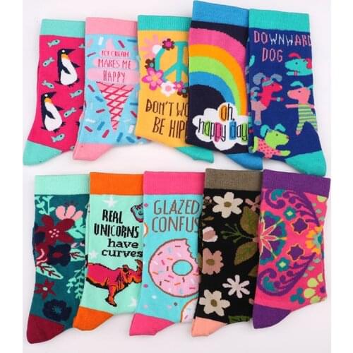 Fashion Cotton Happy Socks Soft Sox Beautiful Curve Men Funny Women Ladies Girls Art Socks