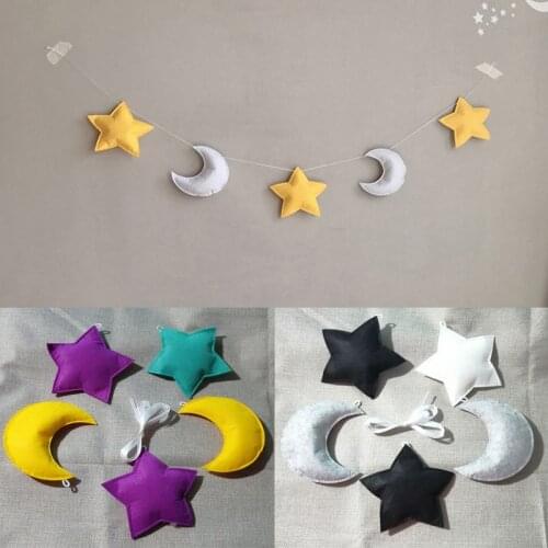 New Home decoration Nordic children tent decoration cloud felt Moon Star pendant kids room decoration Smiles Photography Props
