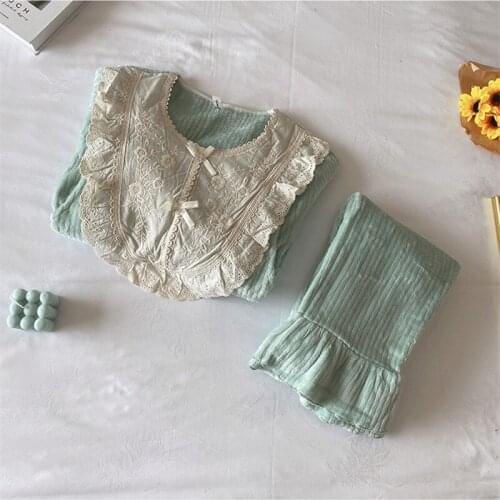 Maternity wear spring and autumn flannel long-sleeved confinement clothing postpartum nursing pajamas home clothing