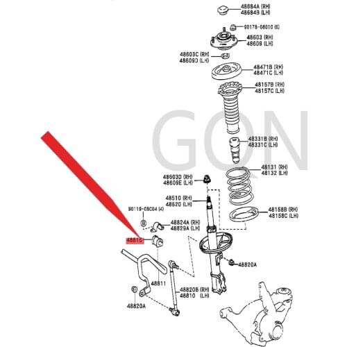 Front stabilizer bushing 2004-Toy ota COR OL LA Front stabilizer rubber R/L stabilizer rubber sleeve stabilizer rubber (front)