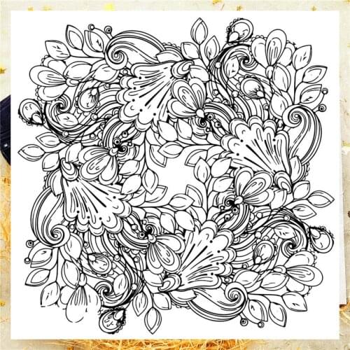 14*14CM Flowers Vines Transparent Clear Stamps / Silicone Seals Roller Stamp For DIY Scrapbooking Photo Album/Card Making