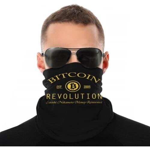Bitcoin Revolution Cryptocurrency Scarves Half Face Mask Fashion Neck Gaiter Seamless Bandana Windproof Headwear Outdoor Hiking